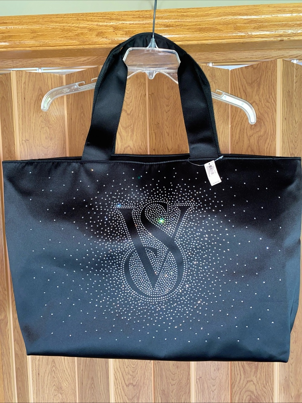 NEW Victoria's Secret Rhinestone Shine Zipper Tote Bag Bling VS Weekend Purse